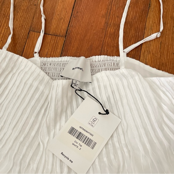 NWT Reformation Cici Top in White Simple Casual Timeless Prairie Coquette Picnic - Picture 8 of 9